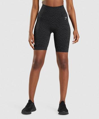 Gymshark Adapt Animal Seamless Cycling Ženske Kratke Hlače Crne | HR 3803XYU